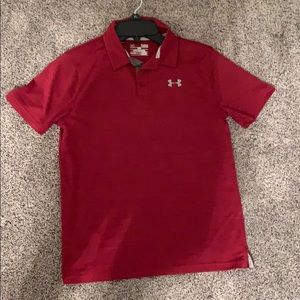 Under armour red collared shirt